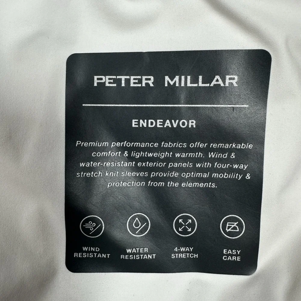 Peter Millar Crown Sport Performance Fabric Endeavor White Jacket Sz L $245 Golf